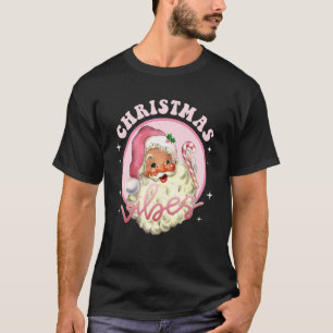 Vintag Pink Weihnachten Vibes Pink Weihnachtsmann T-Shirt