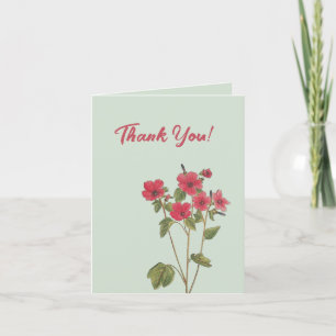Vintag Pink Wildblume Bouquet Dankeskarte