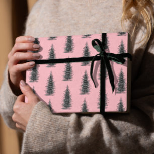 Vintag-pinkfarbene, minimalistische Fichtenholz fr Geschenkpapier