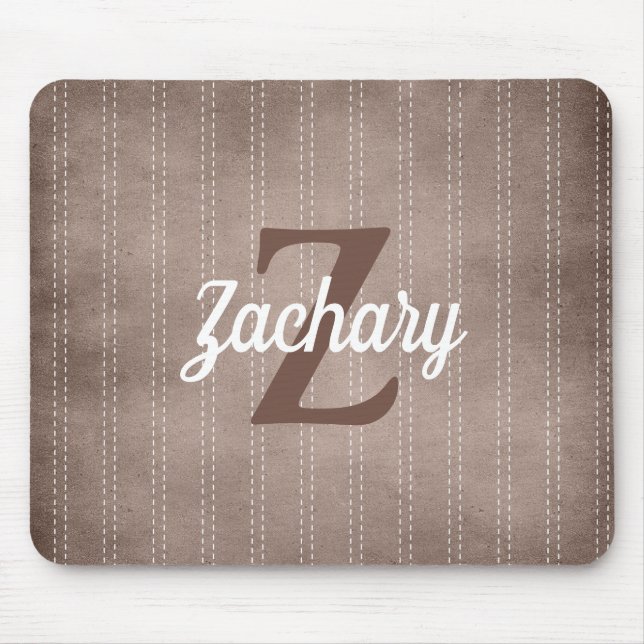 Vintag Pinstripe Retro Monogramm Mousepad (Vorne)