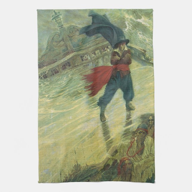 Vintag Pirate, Der fliegende Holländer von Howard  Küchentuch (Vertikal)