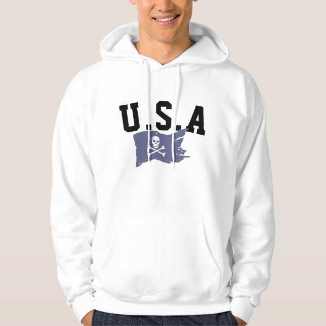 Vintag Pirate Flag Hoodie - Druckerschütterung in  (Vorderseite)