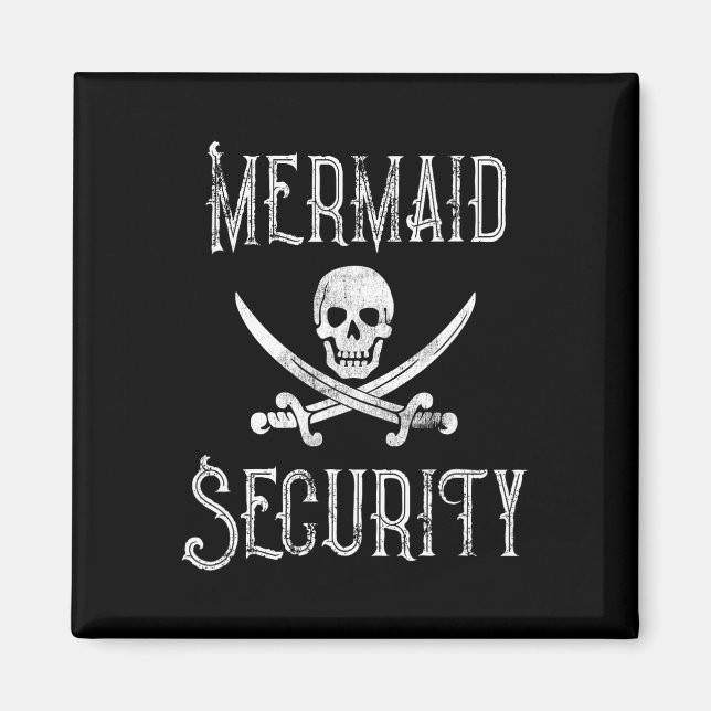 Vintag Pirate Mermaid Security Merman Protector Magnet (Vorne)