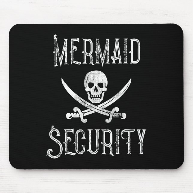 Vintag Pirate Mermaid Security Merman Protector Mousepad (Vorne)
