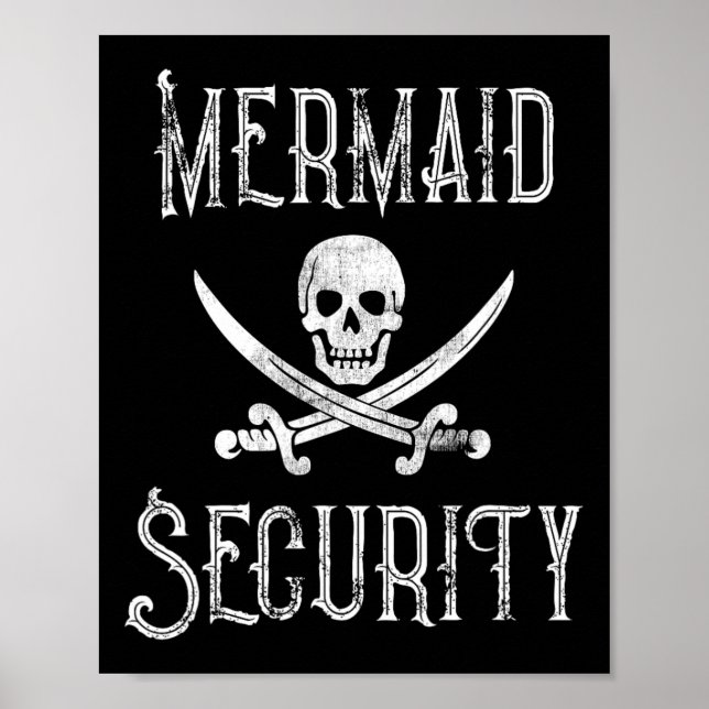 Vintag Pirate Mermaid Security Merman Protector Poster (Vorne)