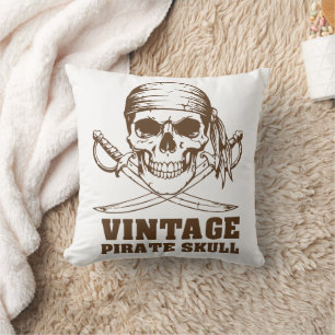 Vintag Pirate Skull Kissen