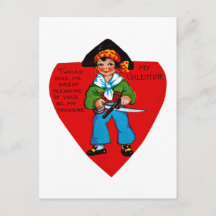 Vintag Pirate Valentine Feiertagspostkarte