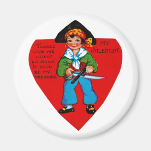 Vintag Pirate Valentine Magnet