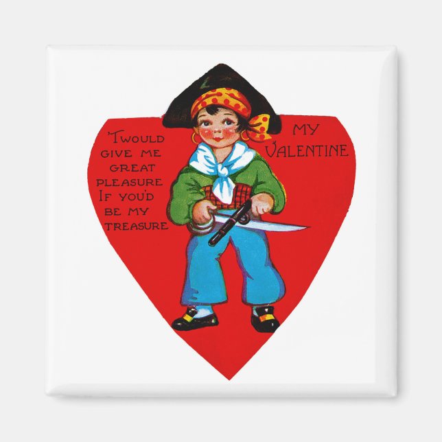Vintag Pirate Valentine Magnet (Vorne)