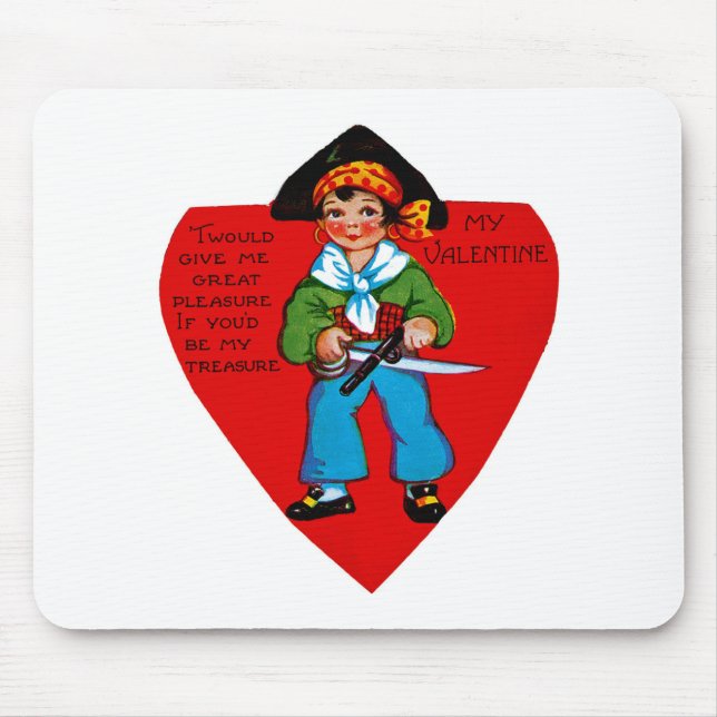 Vintag Pirate Valentine Mousepad (Vorne)