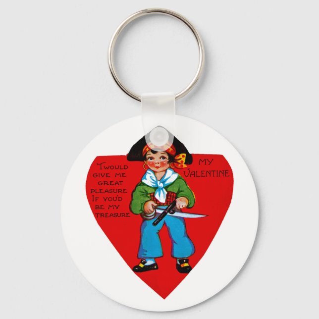 Vintag Pirate Valentine Schlüsselanhänger (Vorderseite)