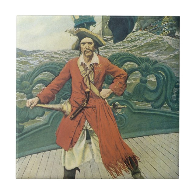 Vintag Piraten, Captain Keitt von Howard Pyle Fliese (Vorderseite)