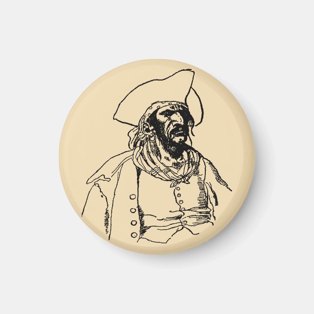 Vintag Piraten, eine Skizze von Howard Pyle Magnet (Vorne)