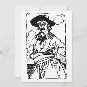 Vintag Pirates Sketch eines Captain von Howard Pyl