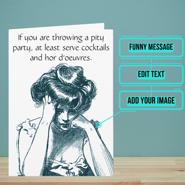 Vintag Pity Party Geburtstagkarte Karte (Looking for the perfect funny card with a retro twist?)