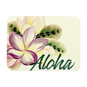 Vintag Plumeria Aloha Magnet