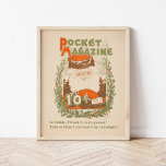 Vintag Pocket Magazin Weihnachten Poster<br><div class="desc">Pocket Magazin; Also praktisch, ich lege es in meine Tasche! Typ so groß kann ich es durch Mondlicht lesen (1895) | Dieses Titelblatt des Pocket Magazine von A.W.B. Lincoln aus dem Jahr 1895 fasziniert ein klassisches Weihnachtsthema mit dem Weihnachtsmann im Herzen, das elegant von heiligen Ästen und Beeren gerahmt wird....</div>