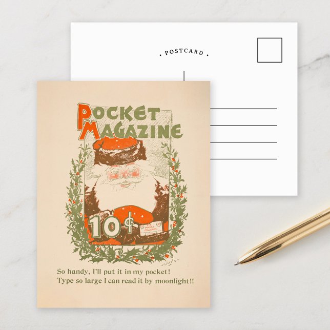 Vintag Pocket Magazin Weihnachten Postkarte (Von Creator hochgeladen)