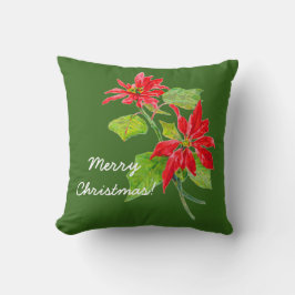 Vintag Poinsettia Frohe Weihnachten Kissen