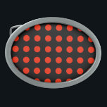 Vintag Polka Dots Black Red Color Retro Classic Ovale Gürtelschnalle<br><div class="desc">Vintages Retrostil Phantastisches Design</div>