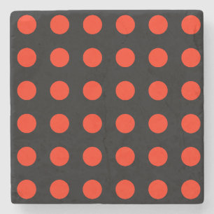 Vintag Polka Dots Black Red Color Retro Classic Steinuntersetzer