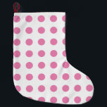 Vintag Polka Dots Pink White Color Retro Classic Großer Weihnachtsstrumpf<br><div class="desc">Vintages Retrostil Phantastisches Design</div>