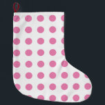 Vintag Polka Dots Pink White Color Retro Classic Großer Weihnachtsstrumpf<br><div class="desc">Vintages Retrostil Phantastisches Design</div>