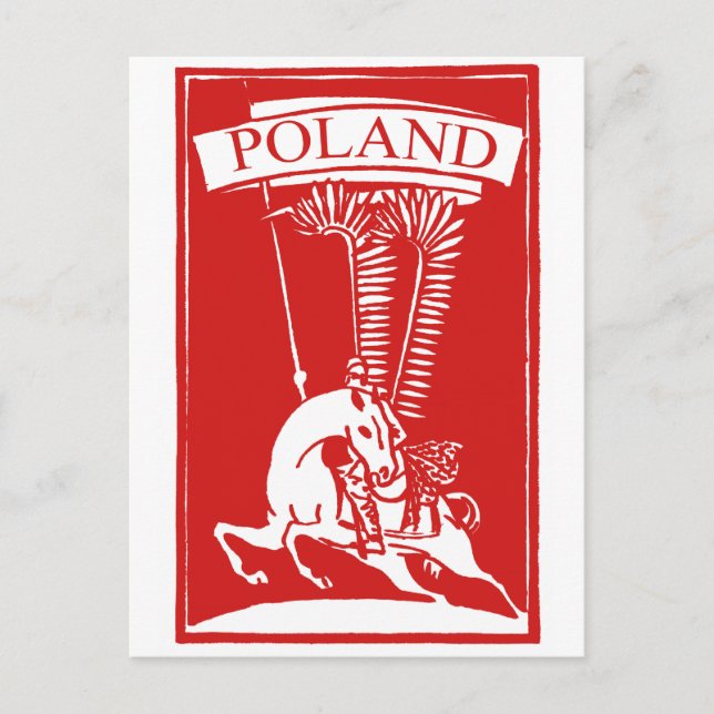 Vintag Polnisch Winged Hussar Postkarte (Vorderseite)