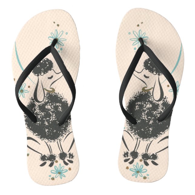 Vintag Poodle Flip Flops (Fußbett)