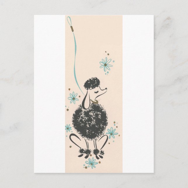 Vintag Poodle Postkarte (Vorderseite)