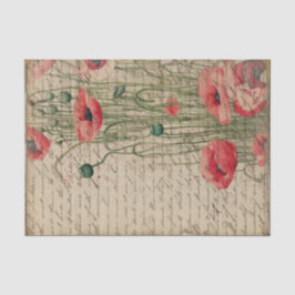 Vintag Poppies Journal I Seidenpapier