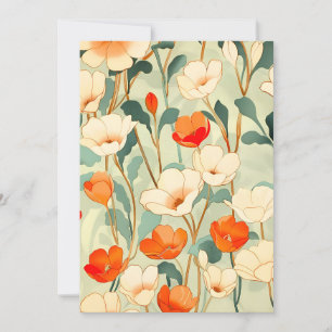 Vintag Poppy Blossom Feiertagskarte