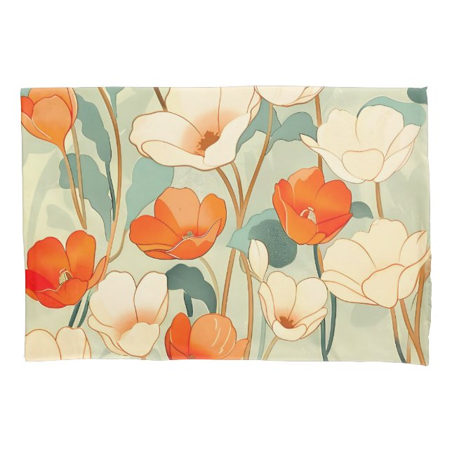 Vintag Poppy Blossom Kissenbezug (Vorderseite)