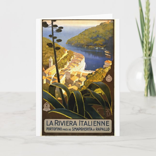 Vintag Portofino Italien Karte (Vorderseite)