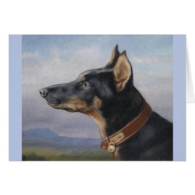 Vintag - Porträt eines DobermannPinscher, (Vorderseite (Horizontal))