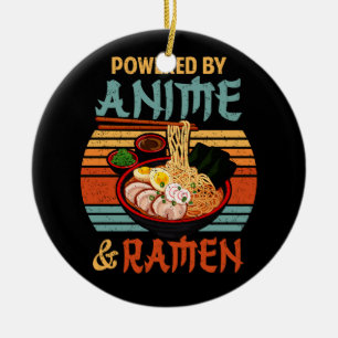 Vintag Powered by Anime und Ramen Liebe Anime Nood Keramik Ornament
