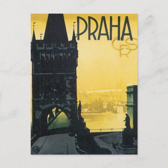 Vintag Praha Postkarte (Vorderseite)