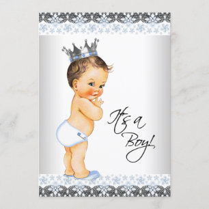 Vintag Prince Baby Boy Dusche Einladung