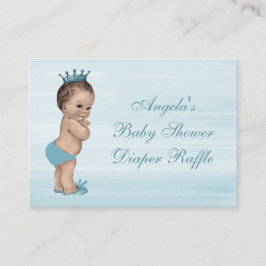 Vintag Prince Baby Duwer Diaper Raffle Begleitkarte
