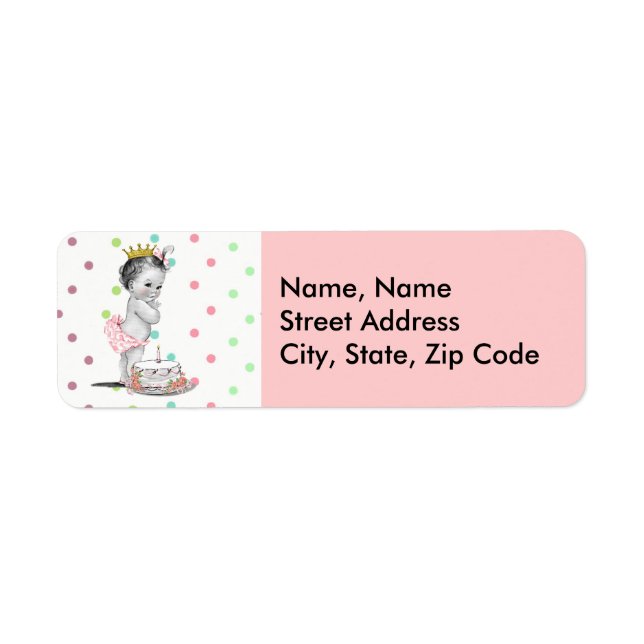 Vintag Princess Baby Geburtstagsadresse (Vorne)