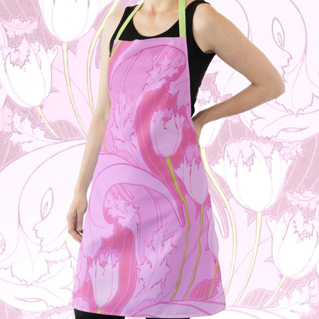 Vintag Print Pink Lily Schürze (Von Creator hochgeladen)