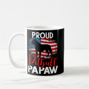 Vintag Proud Pitbull Dog Papaw American Flag Gran Kaffeetasse
