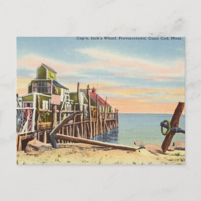 Vintag, Provincetown, Cape Cod, Massachusetts Postkarte (Vorderseite)