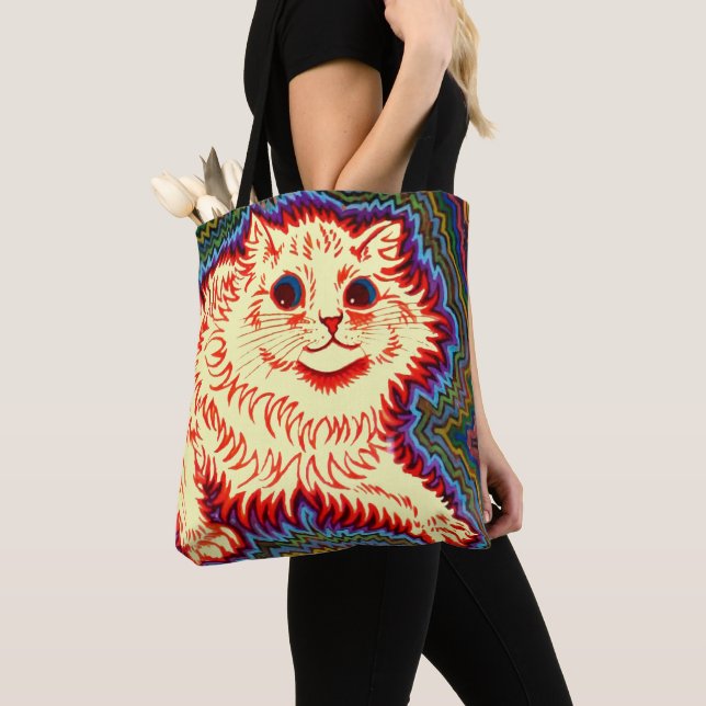 Vintag Psychedelic Cat von Louis Wain Tasche (Von Nahem)