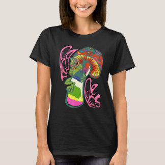 Vintag Psychedelic Peace Frog Jazzy Mushroom Bong T-Shirt