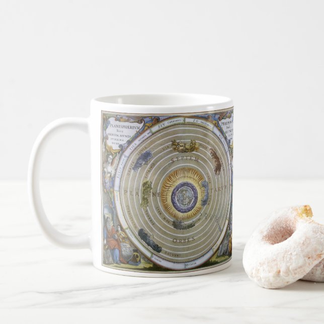 Vintag Ptolemaic Planisphere von Andreas Cellarius Kaffeetasse (Mit Donut)