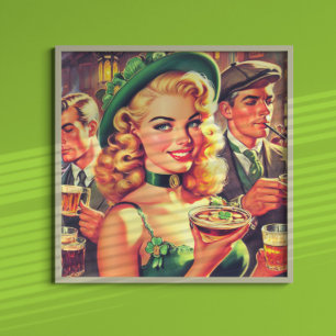 Vintag Pub Irish Girl Poster