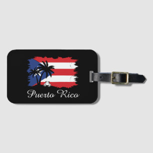 Vintag Puerto Rico Flag Coqui Boricua Gepäckanhänger