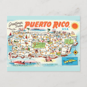 Vintag Puerto Rico Karte