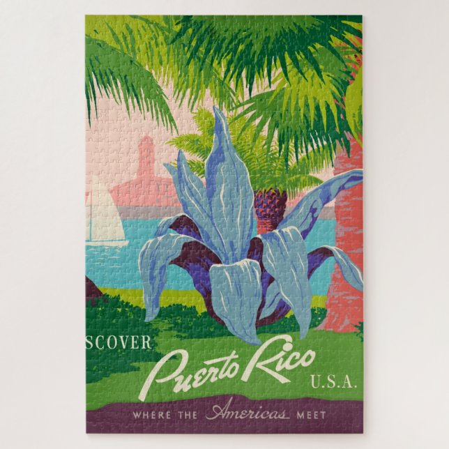 Vintag Puerto Rico Reisen Kunst, Dichtung und Musi (Vertikal)